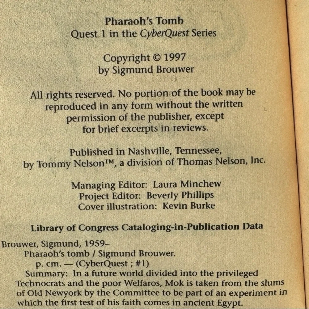 Cyberquest – Quest 1: Pharaoh’s Tomb (1997) – Youth Fiction – Sci-Fi / Adventure